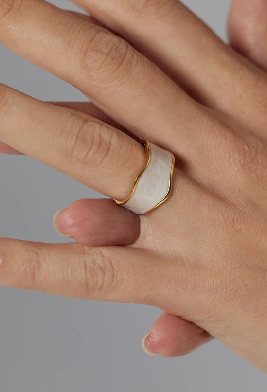 Enamel Geometric Ring