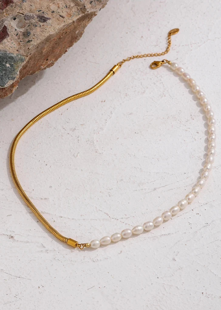 Natural Pearl Chain Necklace