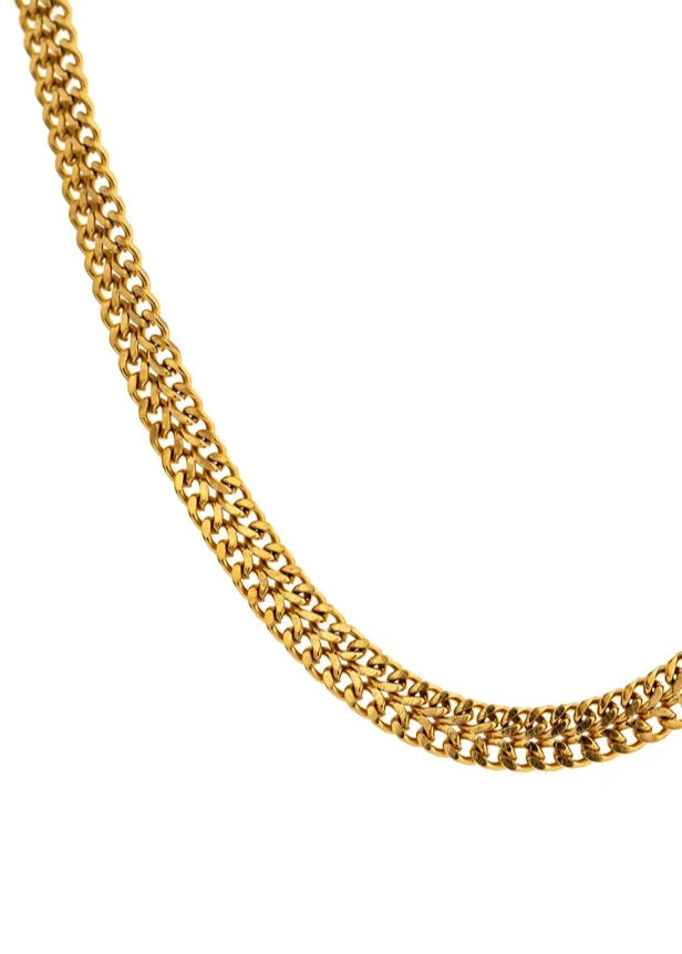 Double Layer Flat Chain Necklace