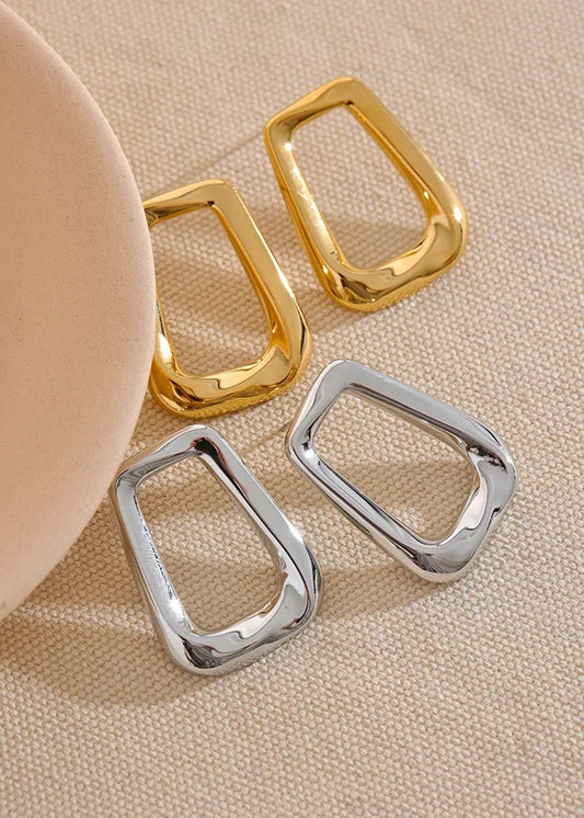 Square Hollow Stud Earrings