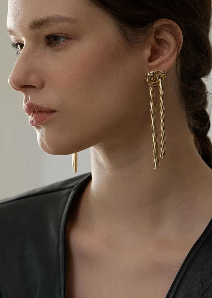 Snake Chain Drop Earrings