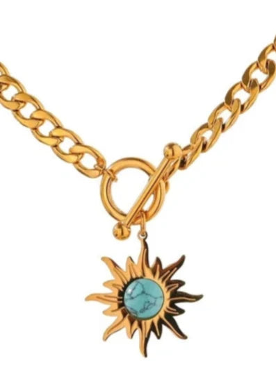 Sun Flower Pendant Necklace