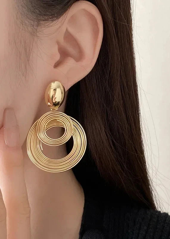 Bean Multilayers Long Drop Earring