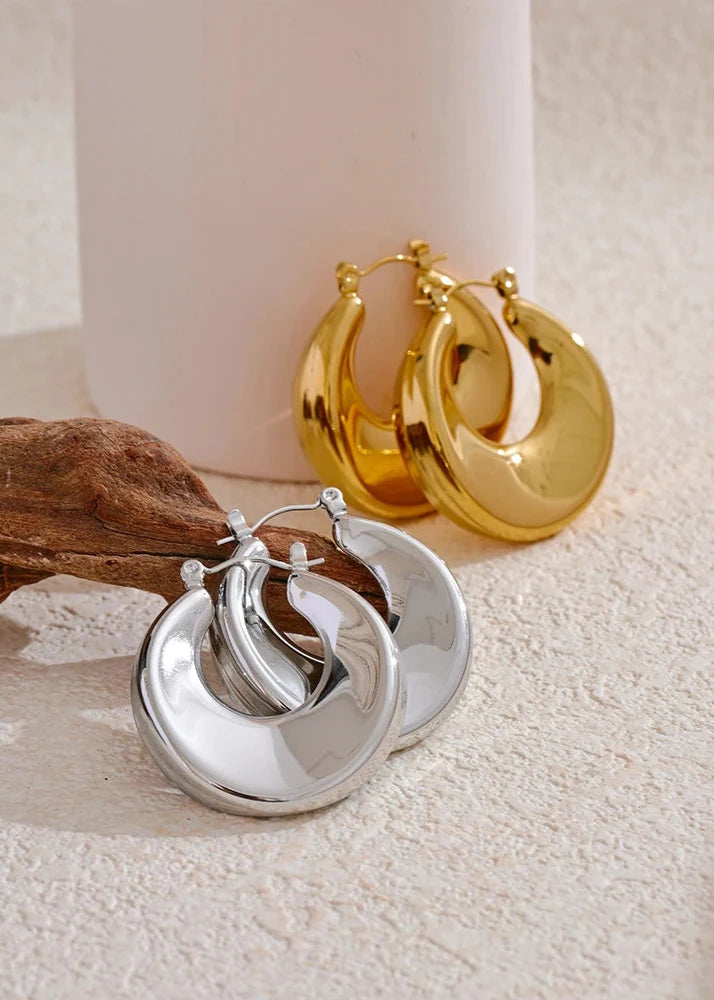 Round Hollow Earrings