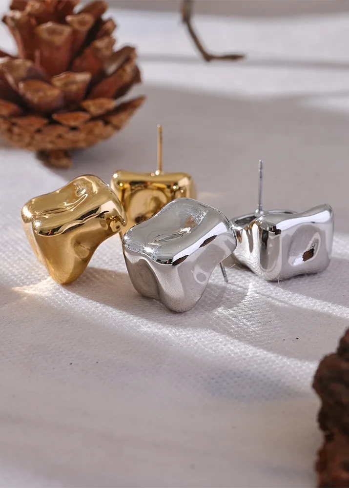 Square Geometric Stud Earrings