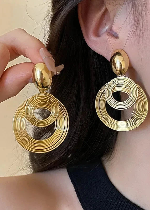 Bean Multilayers Long Drop Earring