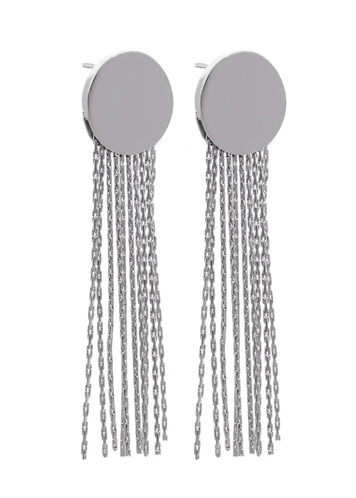 Round Long Tassel Earrings