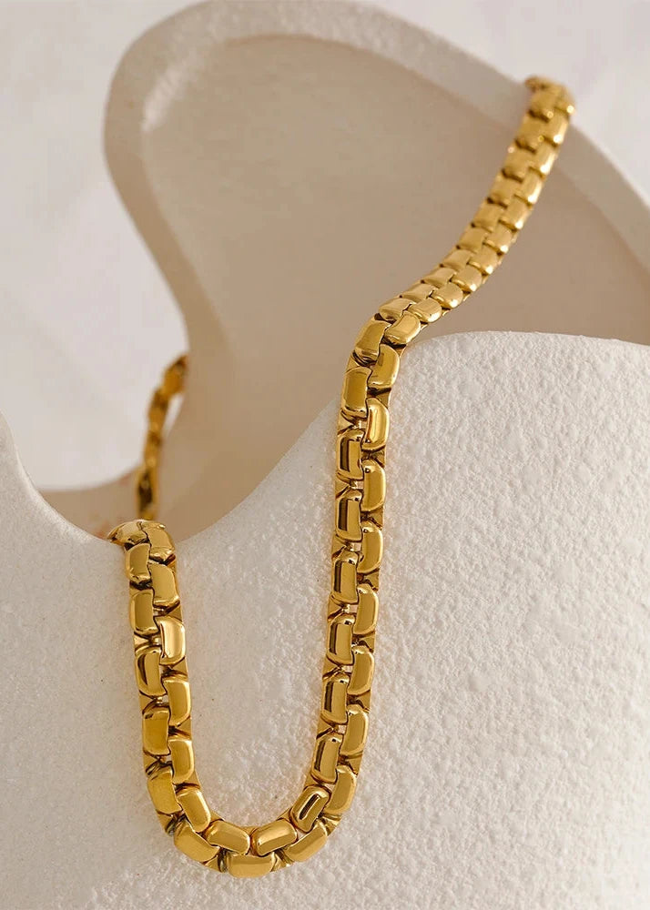 Thick Chain Necklace Bracelet Set